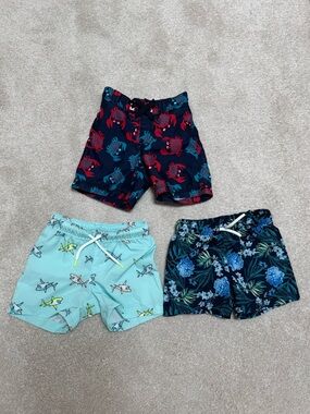 Boy’s 6-12 Month Blue & Teal Swim Shorts - 3 Pack